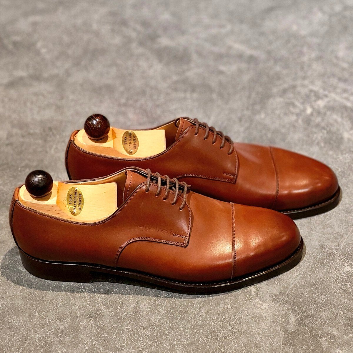 新品未使用【VASS】ヴァーシュ ストレートチップ ダービー カーフ ブラウン サイズ43