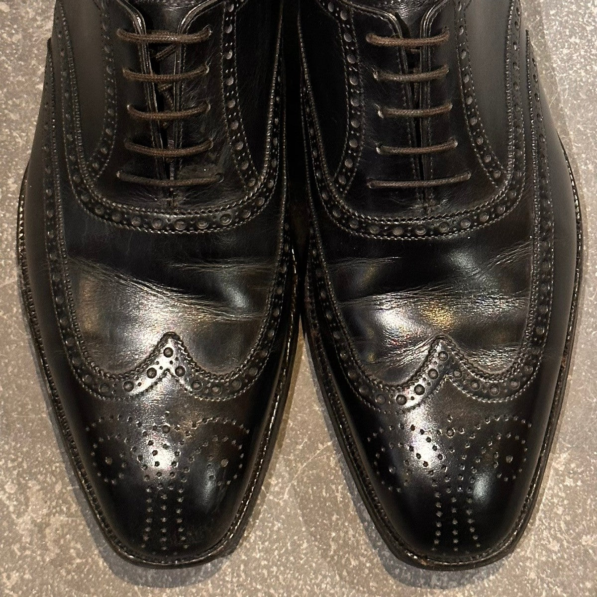 【CROCKETT&JONES】クロケット&ジョーンズ フルブローグ カーフ ブラック サイズUK7D