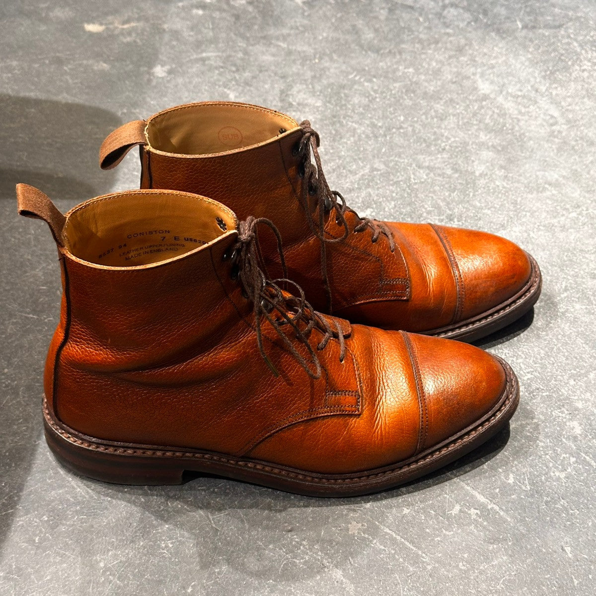 【CROCKETT&JONES】クロケット&ジョーンズ コニストン SUBS カントリーブーツ グレインレザー ブラウン サイズUK7E 8637ラスト