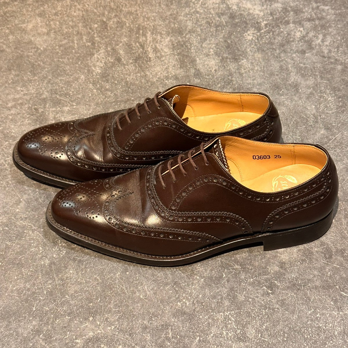【SCOTCH GRAIN】スコッチグレイン 03603 フルブローグ カーフ ダークブラウン サイズ25cm