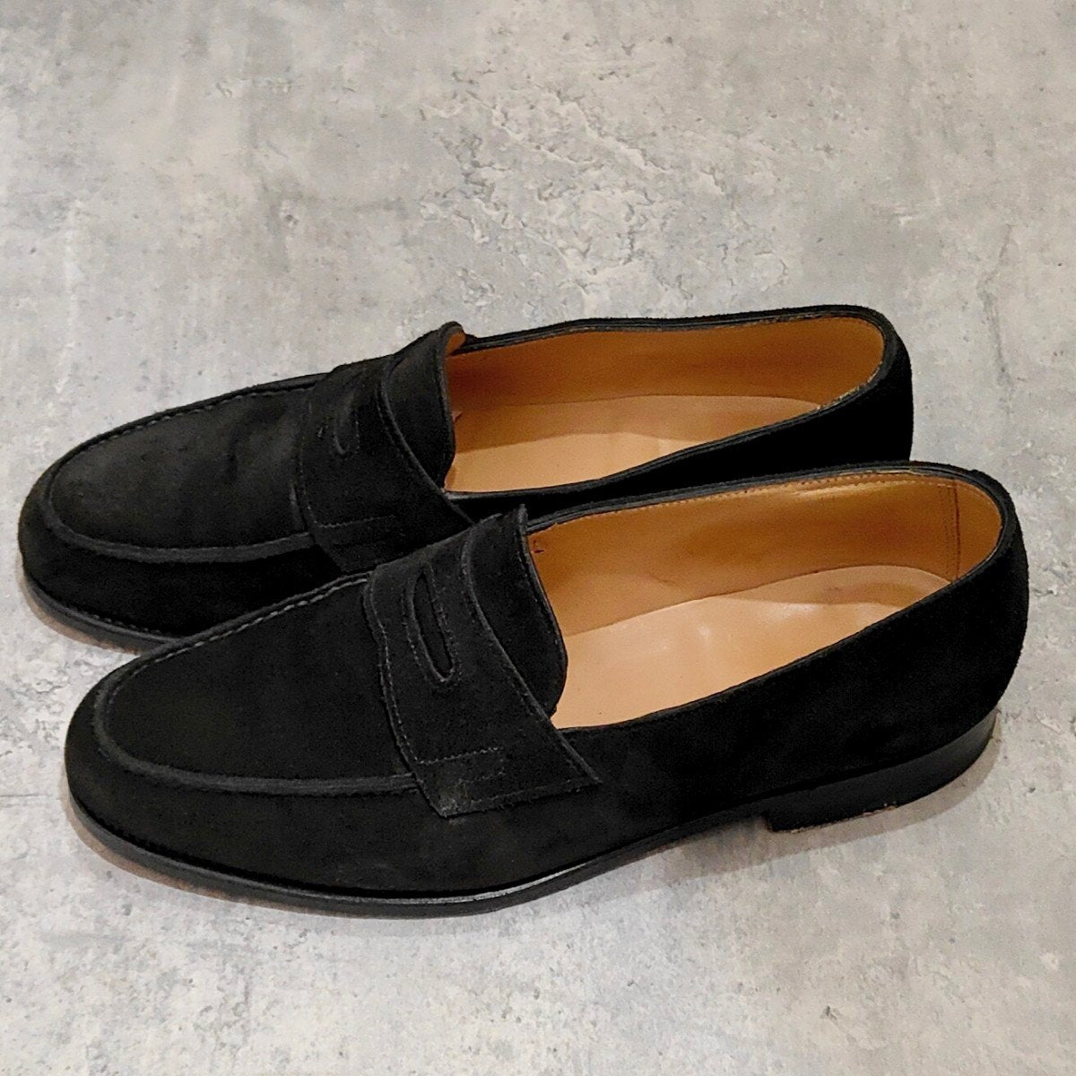 極美品【JOHN LOBB】ジョンロブ ロペス ローファー スエード ブラック サイズ UK6E 4395ラスト 参考定価￥283,800-