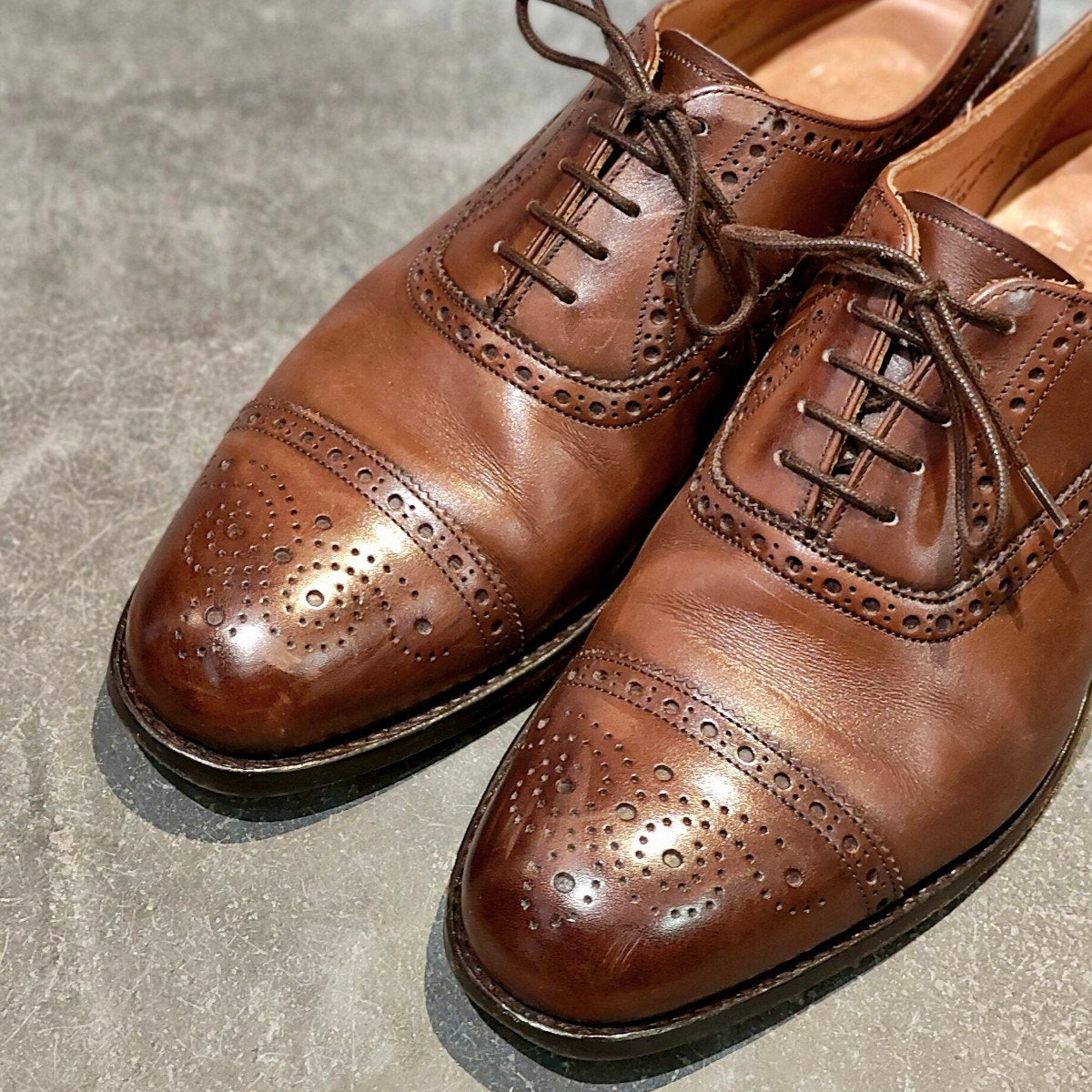 【JOSEPH CHEANEY】ジョセフチーニー ウィルフレッド セミブローグ カーフ ダークブラウン サイズUK7F