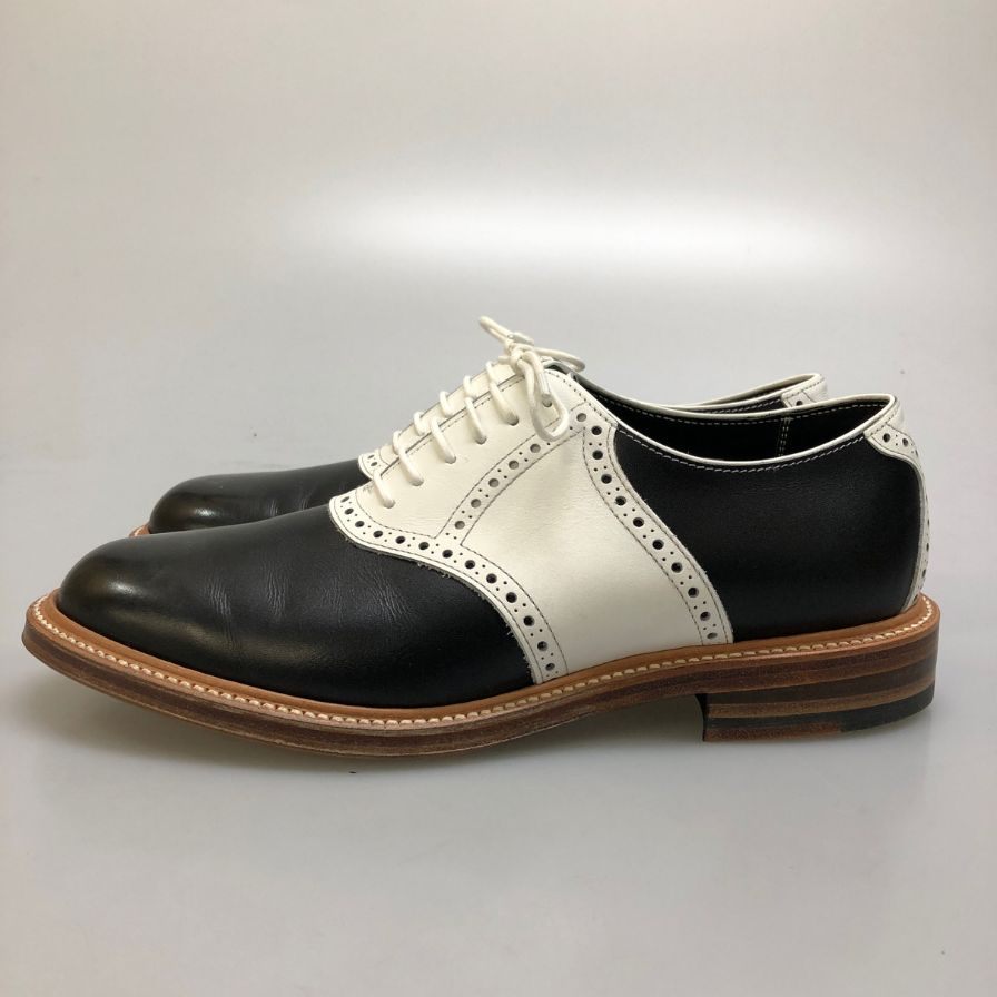 【REGAL】リーガル トーキョー サドルシューズ プレーントゥ コンビ カーフ ブラック×ホワイト メンズ サイズ25.5cm REGAL TOKYO