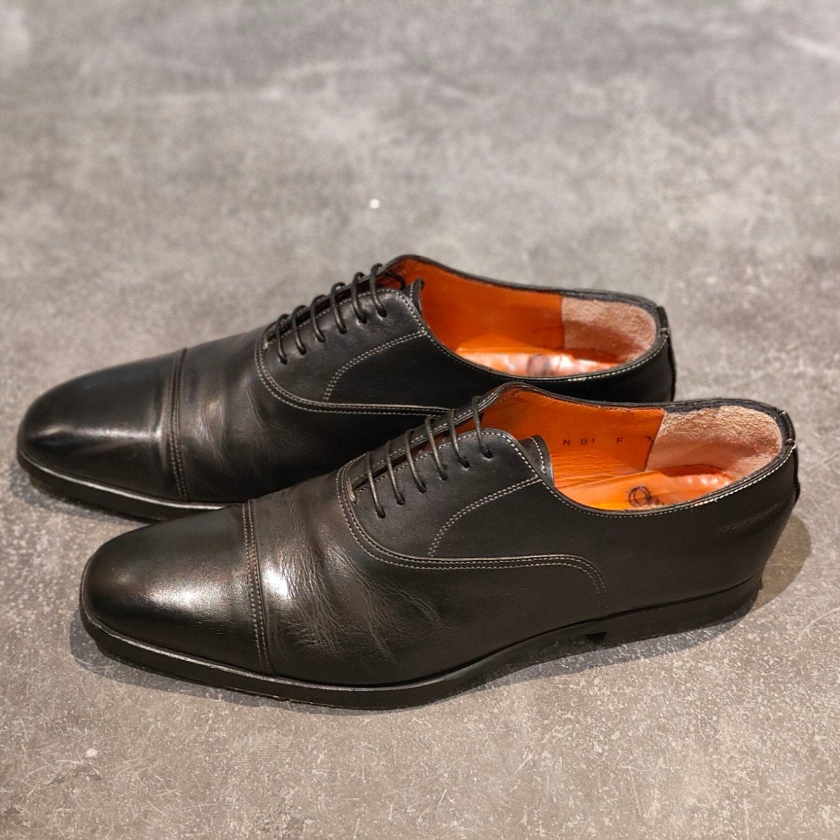 【Santoni】サントーニ 9096 ストレートチップ カーフ ブラック サイズUK6.5