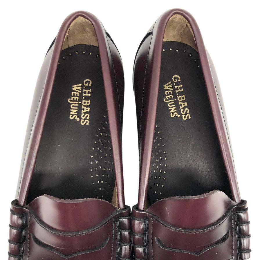 新品未使用 【G.H.Bass&Co. 】 ジーエイチバス 11711D ラーソン ローファー ハイシャインレザー ワイン サイズ US7 定価￥31,900-