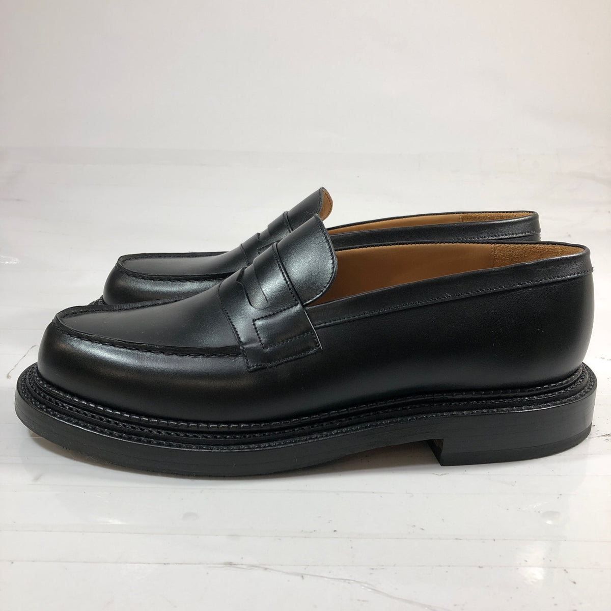 【J.M.WESTON】ジェイエムウエストン レザーシューズ シグネチャー ローファー トリプルソール 385 ボックスカーフ ブラック メンズ UK7C