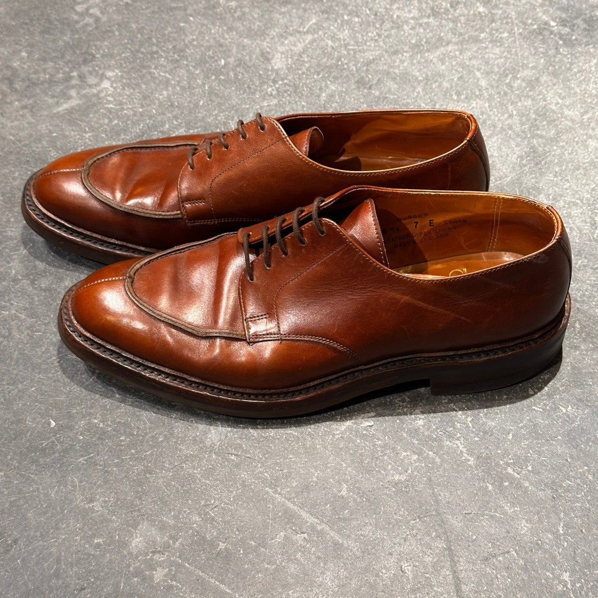 【CROCKETT&JONES】クロケット&ジョーンズ  SUBS サセックス Uチップ カーフ ブラウン サイズUK7E 363ラスト