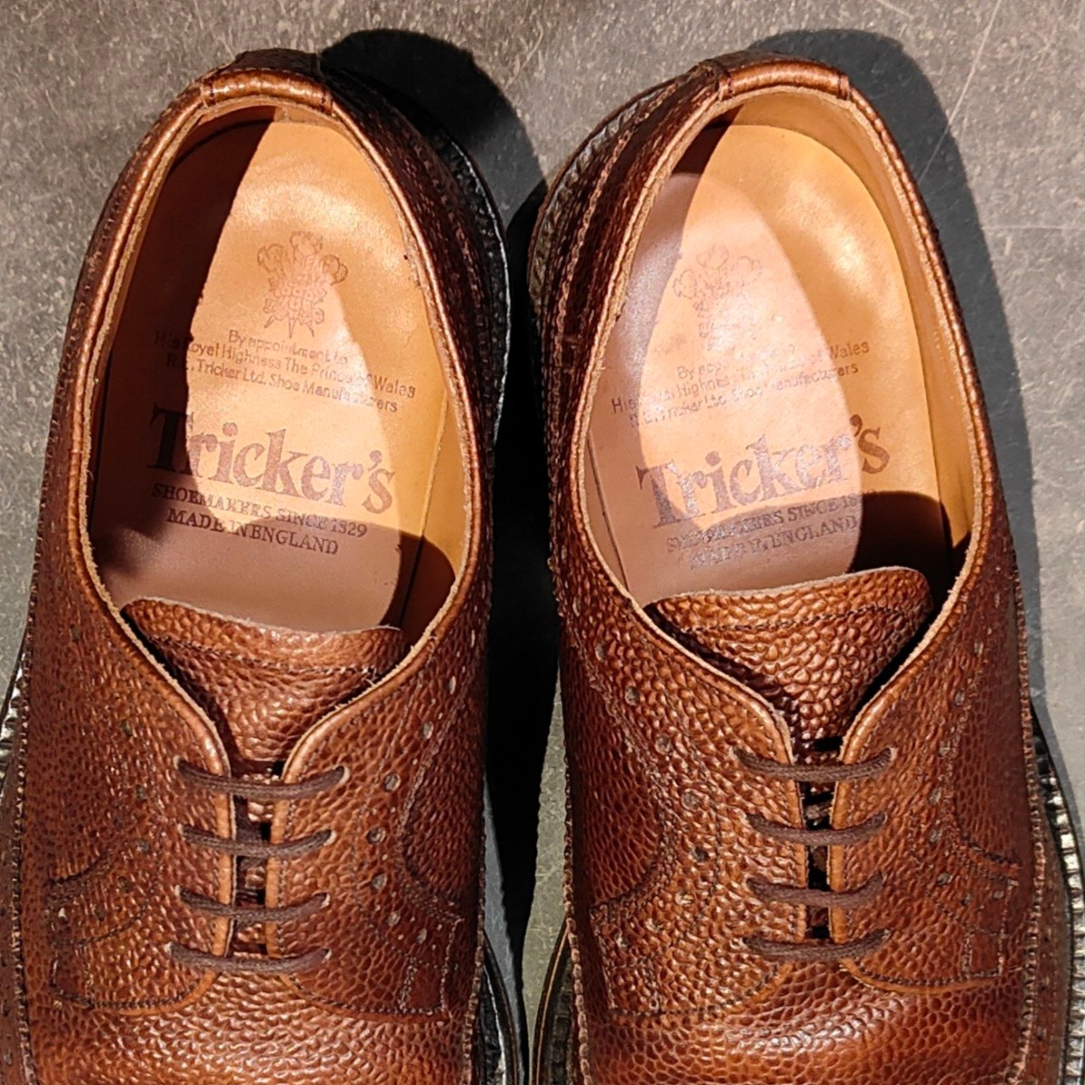 美品【Tricker’s】トリッカーズ M5164 ロングウイングチップ ブラウン サイズUK7