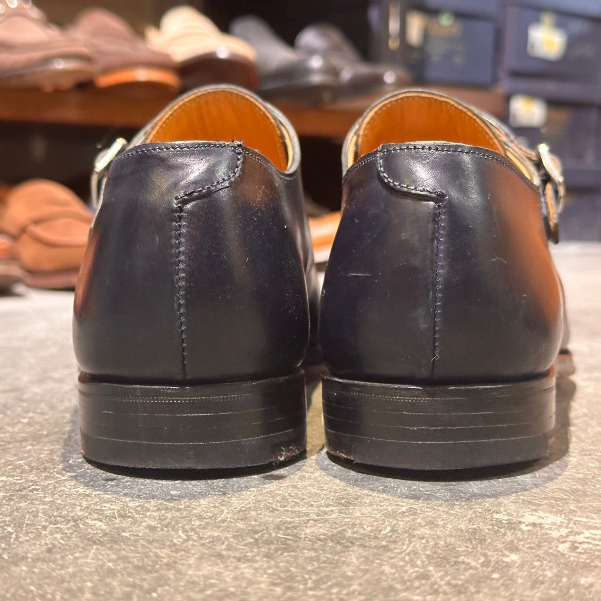 【CROCKETT&JONES】クロケット&ジョーンズ LOWNDES ダブルモンク コードバン ネイビー サイズUK7E 348ラスト