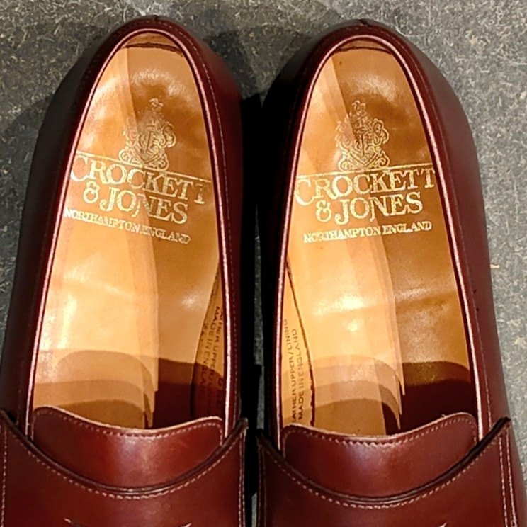 使用数回【Crockett&Jones】クロケット&ジョーンズ ボストン2 ローファー カーフ ダークブラウン サイズUK5.5E 376ラスト 参考定価￥127,600-