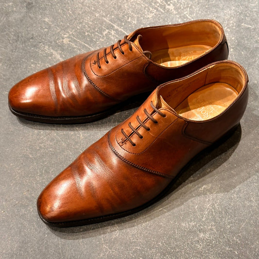 【CROCKETT&JONES】クロケット＆ジョーンズ サドルシューズ バーフォード トレーディングポスト別注 カーフ ブラウン サイズUK8E