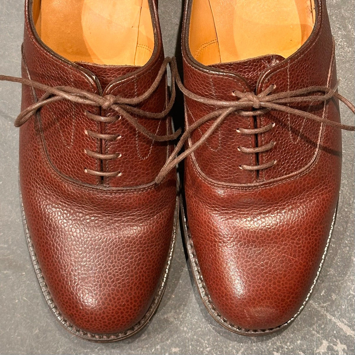 【SANDERS】サンダース 9696TDG プレーントゥ 内羽根 グレインレザー バーガンディ サイズUK6.5