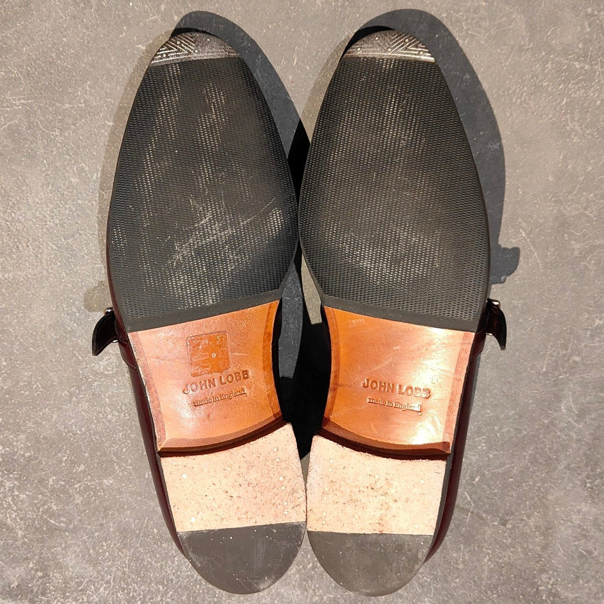使用数回【JOHN LOBB】ジョンロブ デラーノ2  プレステージライン シングルモンク  ローファー カーフ バーガンディ サイズ UK8E 8695ラスト 参考定価￥352,000-