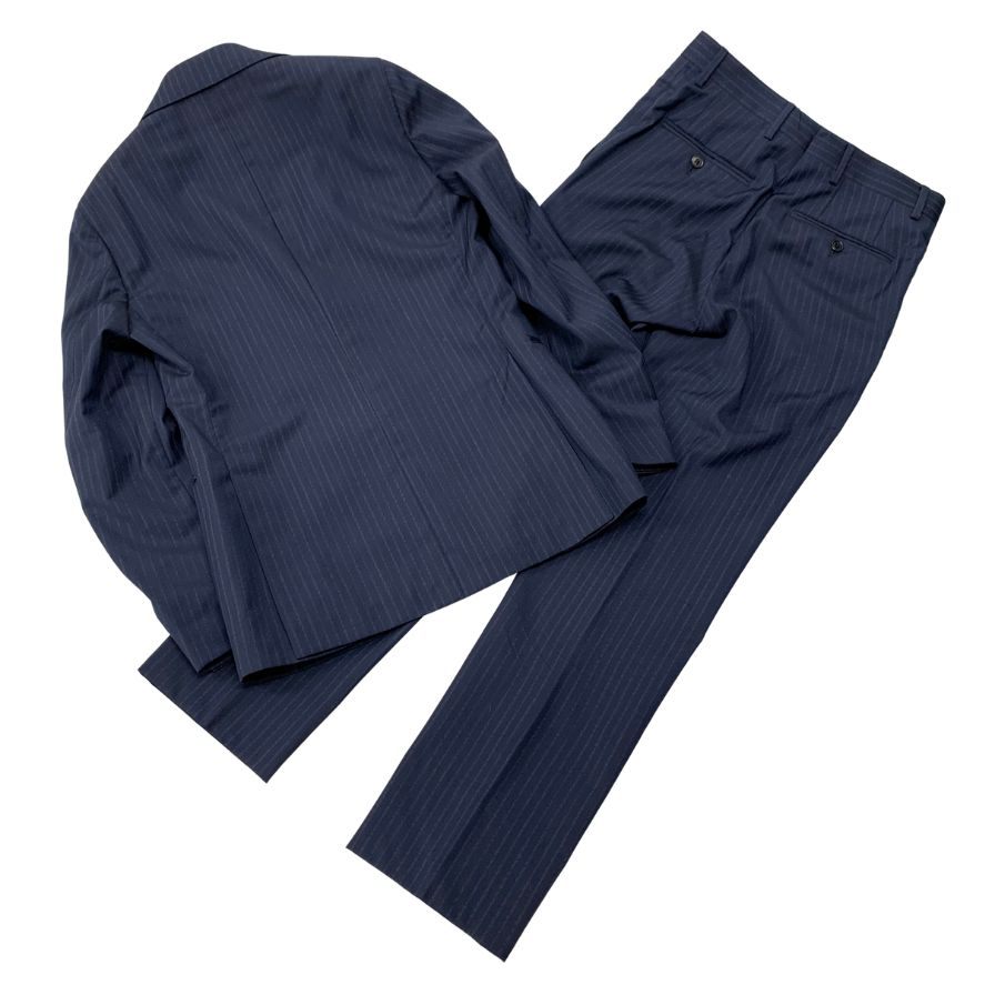 LARDINI】ラルディーニ スーツ ストライプ柄 ウール グレー系 メンズ