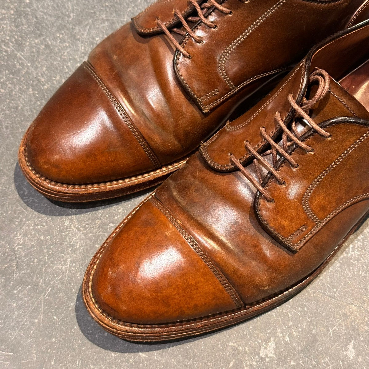 希少【ALDEN】オールデン 24802 キャップトゥ ダービーシューズ シガーコードバン ブラウン サイズUS7E アバディーンラスト