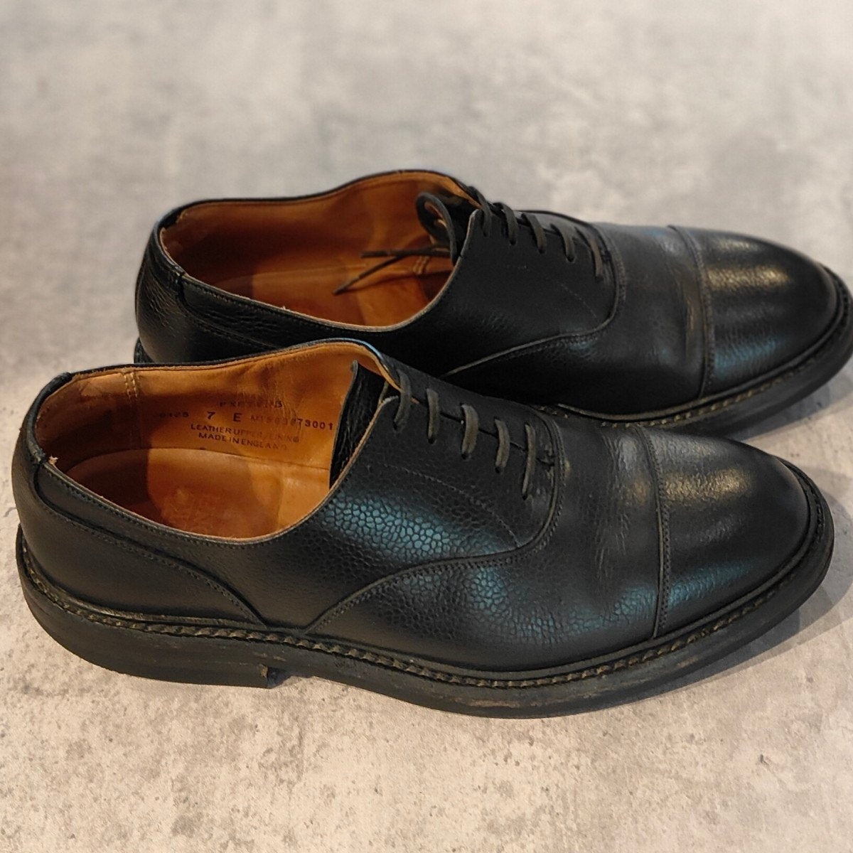 【CROCKETT&JONES】クロケット＆ジョーンズ エクセター 3 ストレートチップ グレインレザー 378ラスト ブラック サイズUK7E  378ラスト