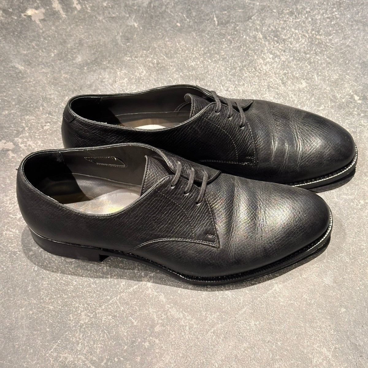 【F.LLIi Giacometti】フラテッリ ジャコメッティ FG600 プレーントゥダービー ユタカーフ ブラック サイズ39