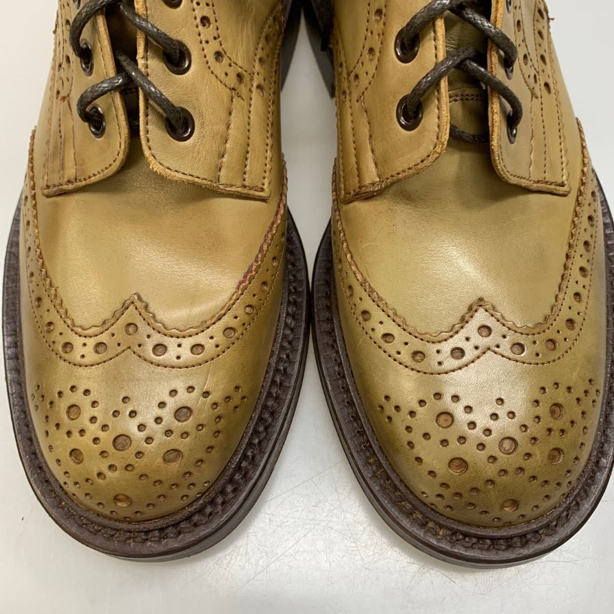 【Tricker`s】トリッカーズ レースアップブーツ モールトン メダリオン ベージュ メンズ サイズ6.5 MALTON