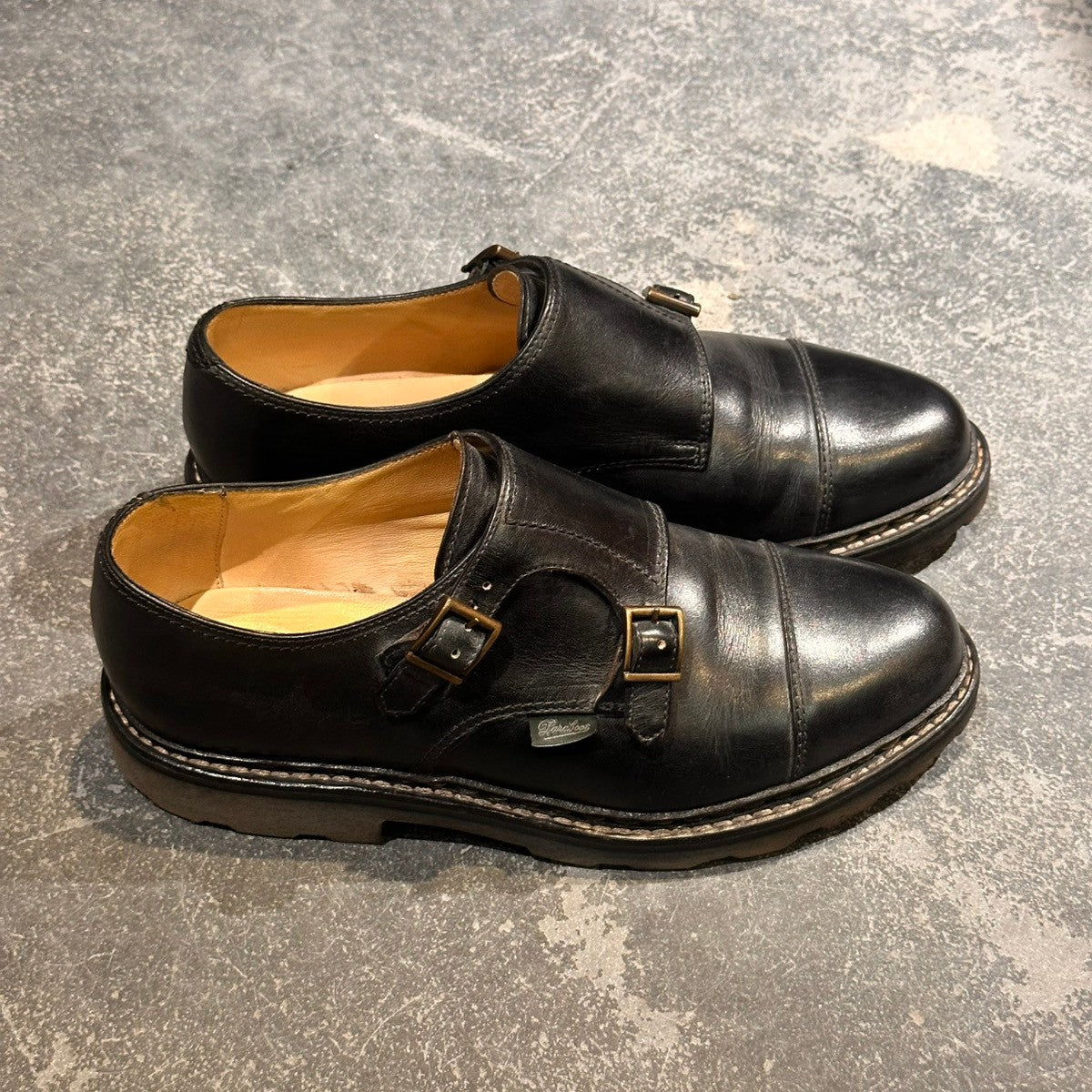【PARABOOT】パラブーツ ウィリアム ダブルモンク カーフ ブラック サイズUK7