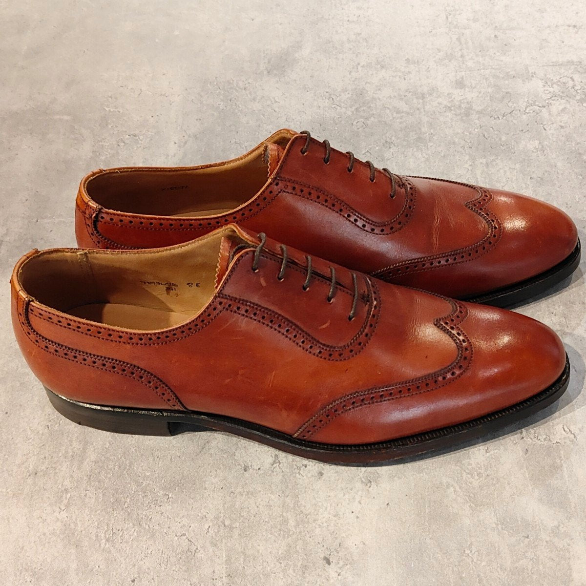 希少 美品【CROCKETT&JONES】クロケット＆ジョーンズ製 ブルックスブラザーズ ピール＆コー ウイングチップ カーフ ブラウン サイズUK8E 341ラスト