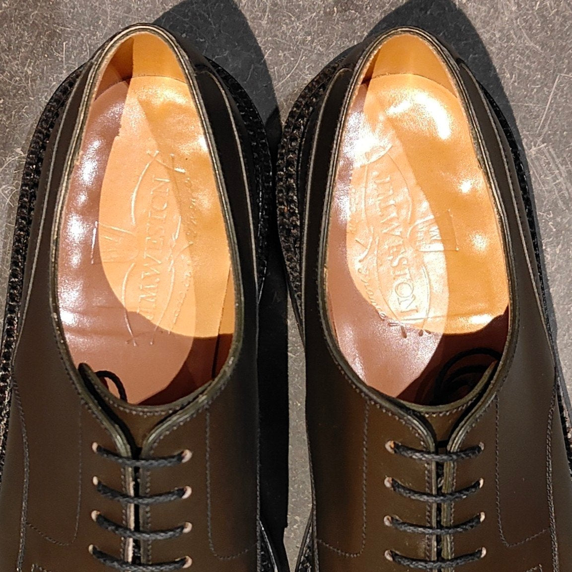希少 極美品【J.M.WESTON】ジェイエムウエストン 641 ゴルフ トリプルソール Uチップ ボックスカーフ ハンターグリーン サイズ UK5D 31ラスト