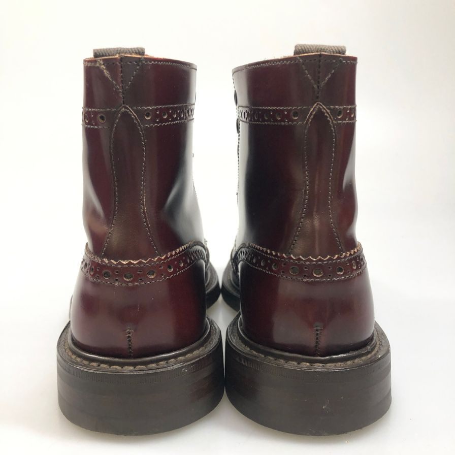 【Tricker's】トリッカーズ カントリーブーツ モールトン ウイングチップ 939853 M2508 ボルドー メンズ UK7ハーフ-5