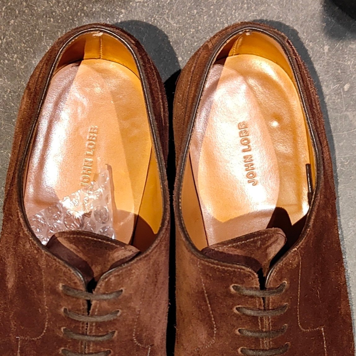 希少 使用数回【JOHN LOBB】ジョンロブ ハーリン Uチップ スエード ブラウン サイズUK7E 8695ラスト