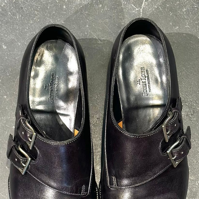 美品【John Lobb】ジョンロブ ダブルモンク チャペル ミュージアムカーフ ブラック サイズ6E 8000ラスト 参考定価￥344,300-