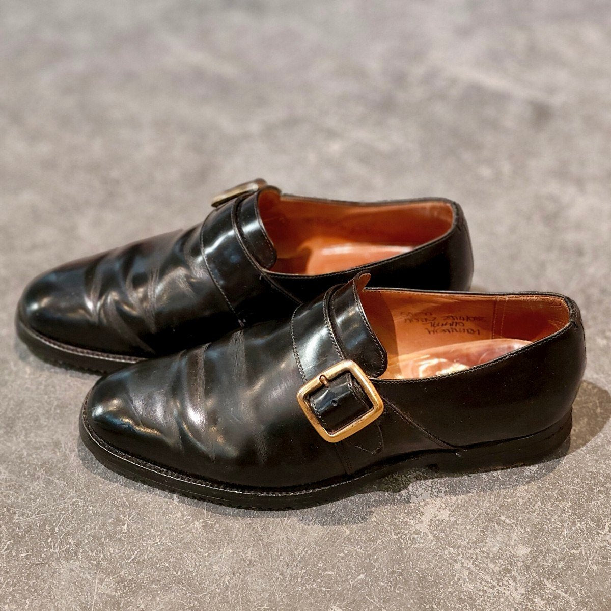 【Church’s】チャーチ 3都市 ウェストバリー ブックバインダーカーフ シングルモンク ブラック UK50F 73ラスト 参考定価￥187,000-