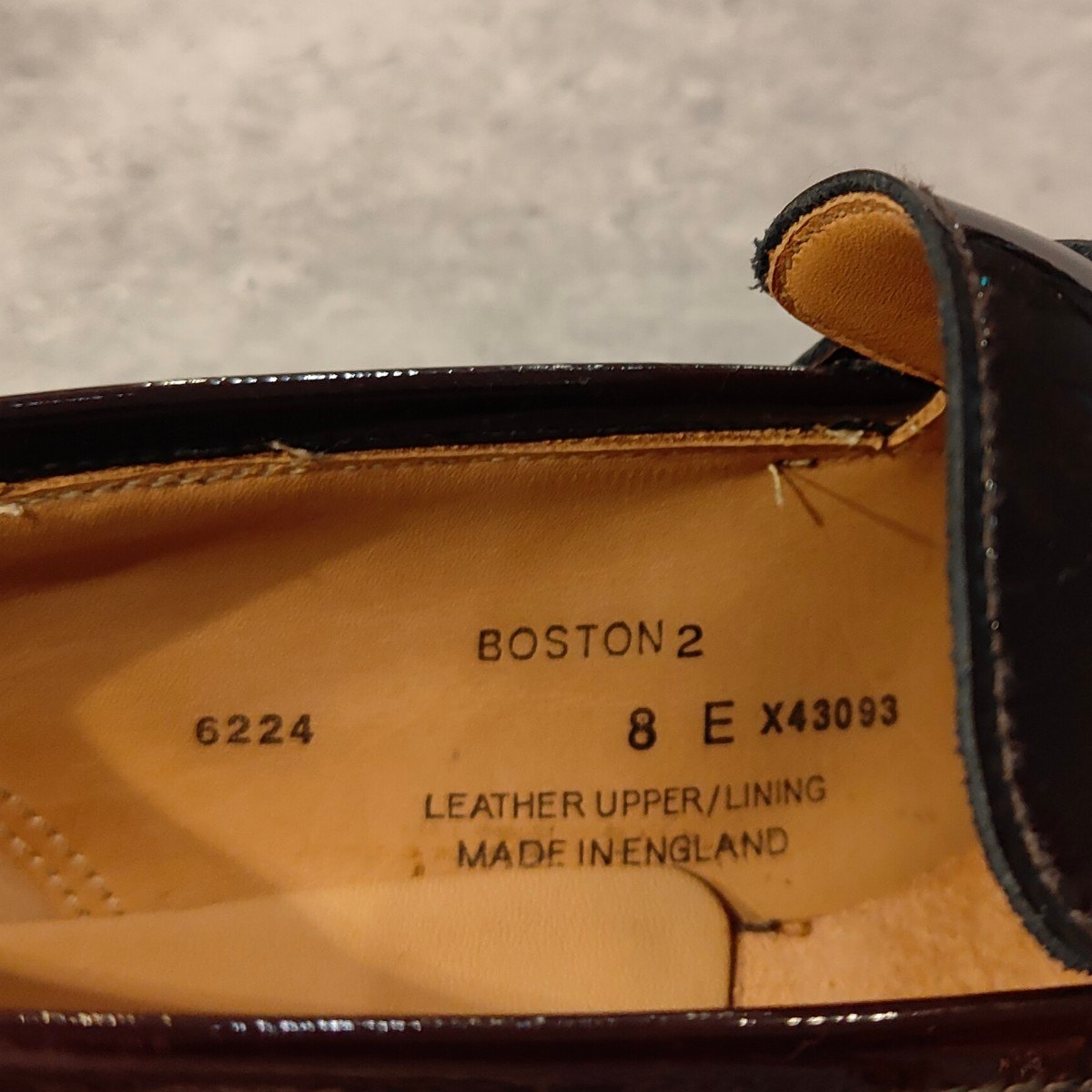 使用数回極美品【CROCKETT&JONES】クロケット＆ジョーンズ ボストン2 SUBS コインローファー パテントレザー バーガンディ サイズUK8E 376ラスト