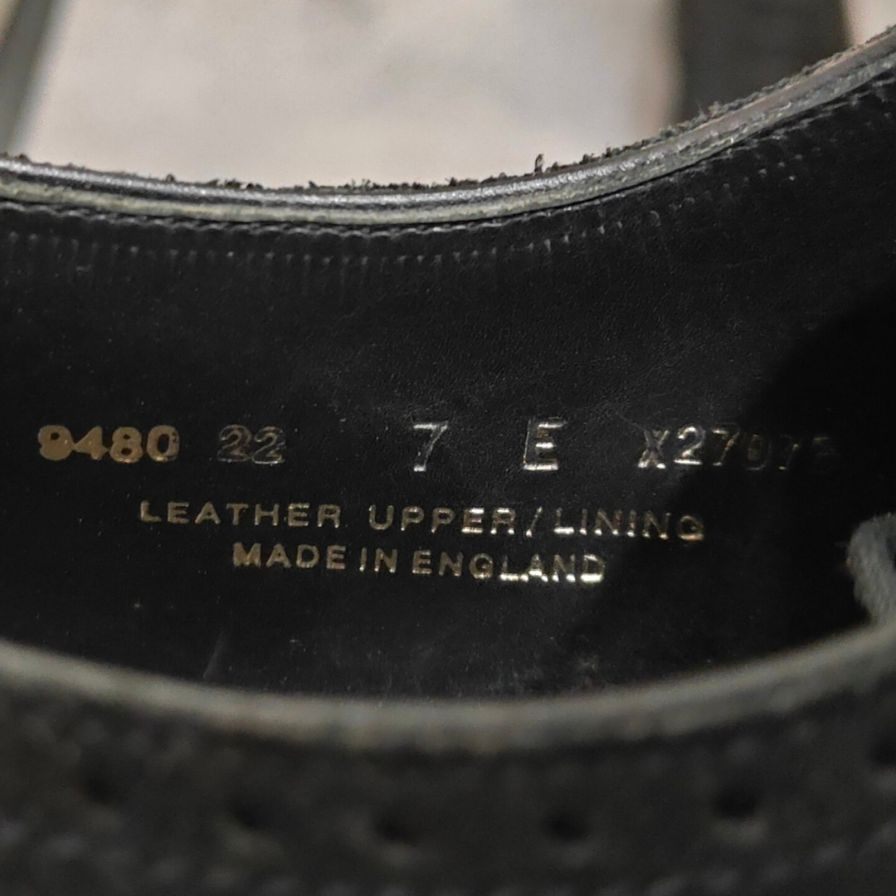 【CROCKETT&JONES】クロケット＆ジョーンズ ポールスミス別注 パンチドキャップトゥ アデレード スエード ブラック サイズUK7E