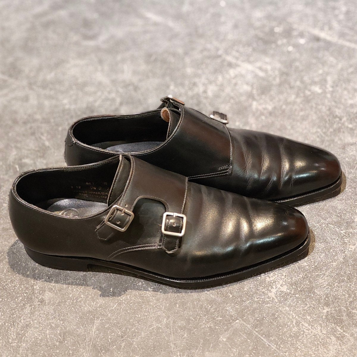 【CROCKETT&JONES】クロケット&ジョーンズ セイモア ダブルモンク カーフ ブラック サイズUK6.5D  337ラスト