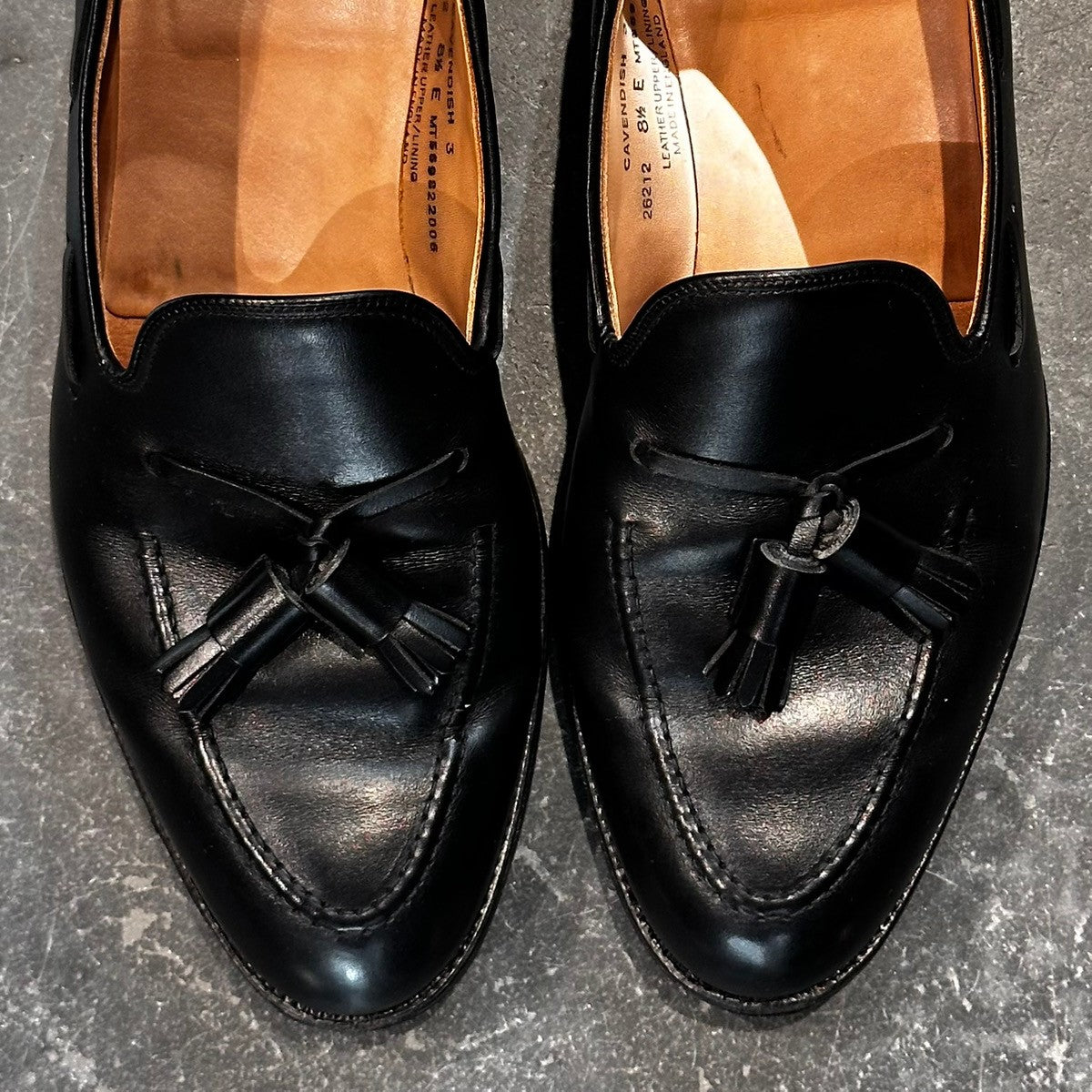 美品【CROCKETT&JONES CAVENDISH3】クロケット&ジョーンズ キャベンディッシュ3 タッセルローファー カーフ ブラック サイズUK8.5E 375ラスト