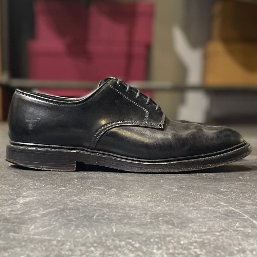 【CROCKETT&JONES】クロケット&ジョーンズ  グラスメア プレーントゥ コードバン ブラック サイズ UK7E