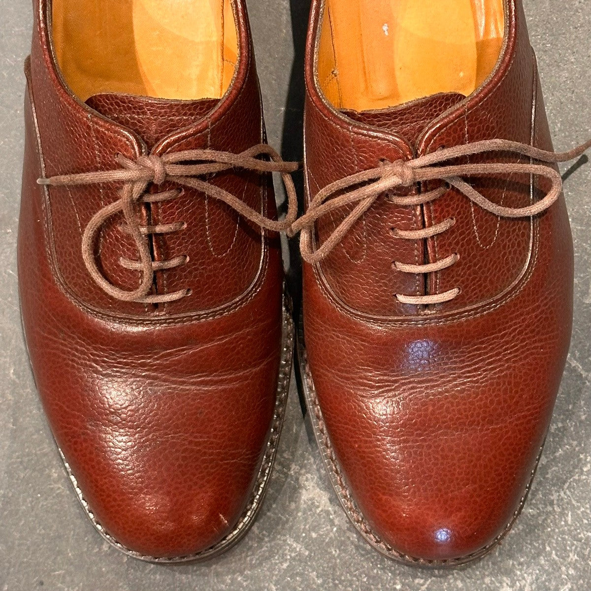 【SANDERS】サンダース 9696TDG プレーントゥ 内羽根 グレインレザー バーガンディ サイズUK7.5