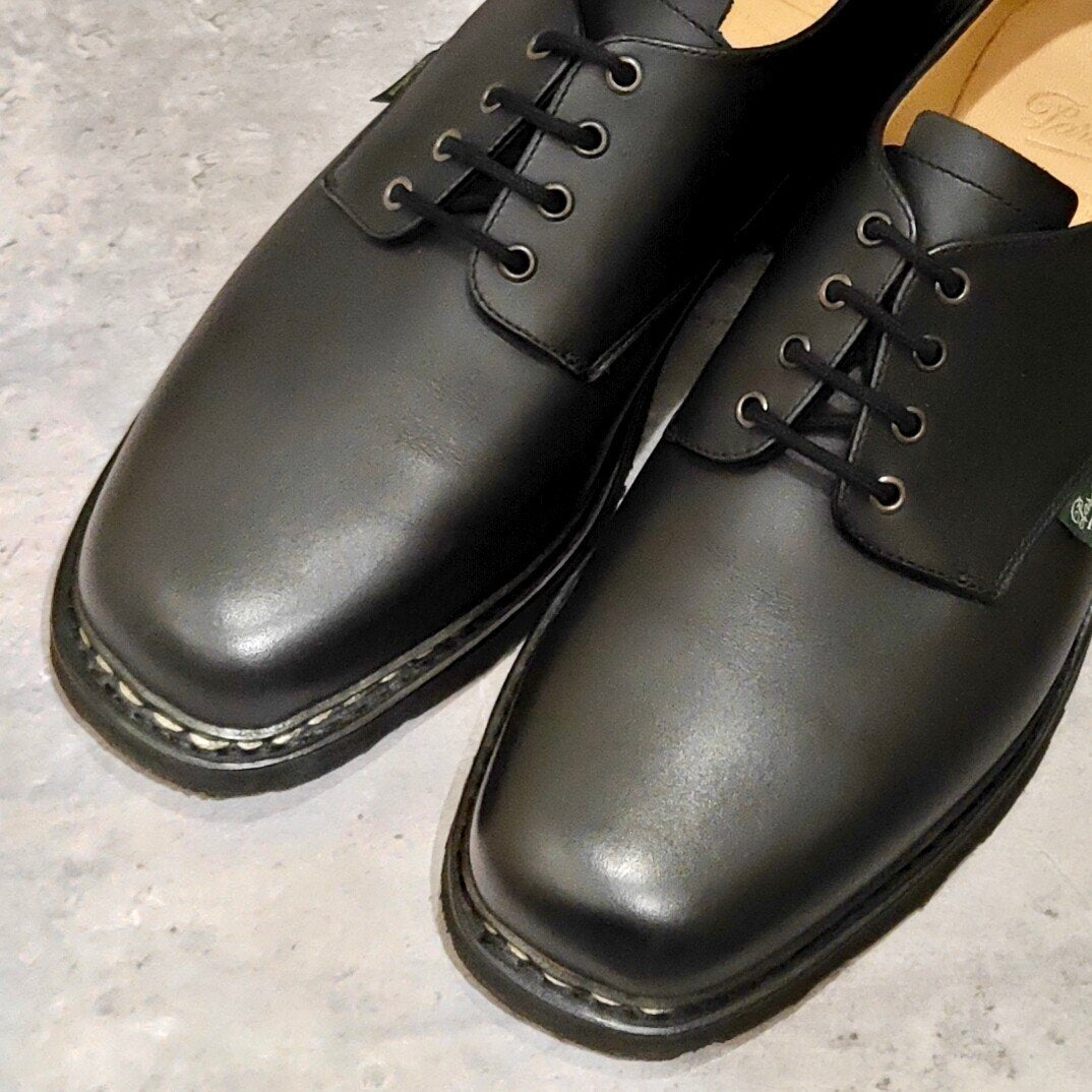 極美品【Paraboot】パラブーツ キャッスル プレーントゥ カーフ ブラック サイズUK9