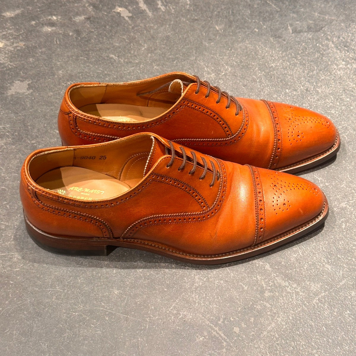 【SCOTCH GRAIN】スコッチグレイン 9040 セミブローグ カーフ ブラウン サイズ25