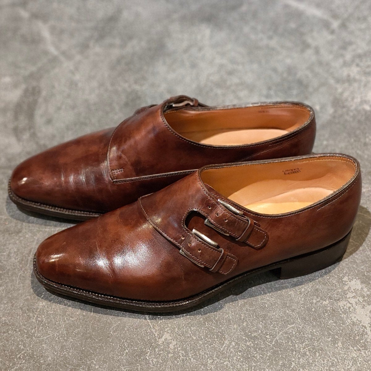 【JOHN LOBB】ジョンロブ チャペル ダブルモンク ミュージアムカーフ ブラウン サイズUK6E 8000ラスト