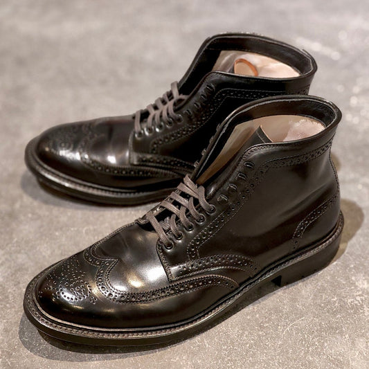 使用数回 【ALDEN】オールデン 4465HC ウイングチップ ブーツ コードバン ブラック サイズ US8D バリーラスト