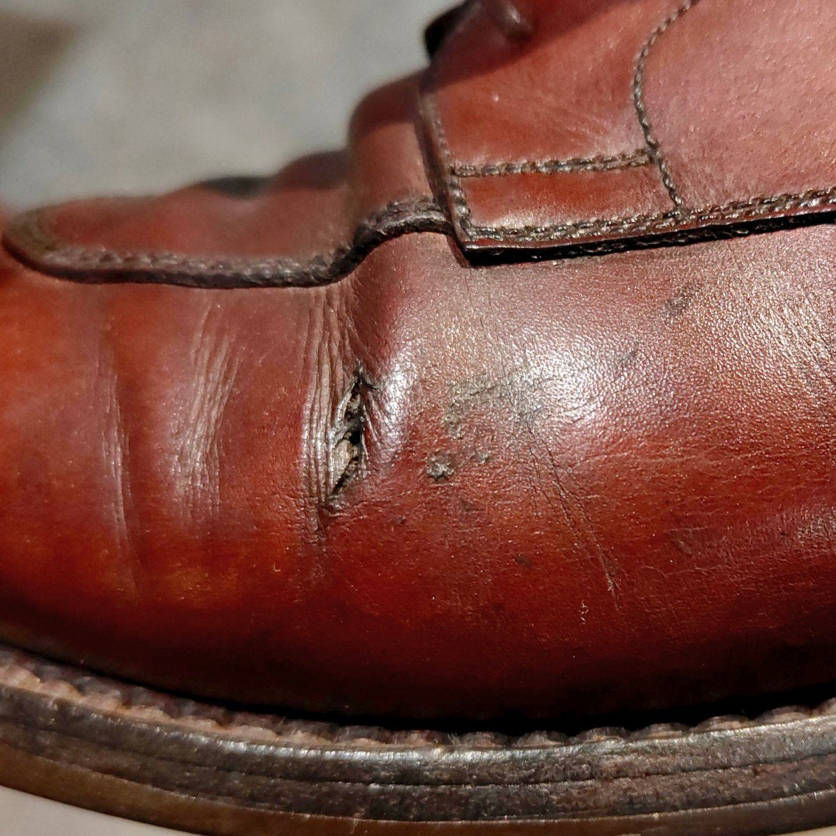 ※クラックあり【J.M.WESTON】ジェイエムウエストン 旧旧ロゴ 598 ハーフハント Uチップ カーフ ブラウン サイズ UK6.5D 22ラスト 参考定価￥176,000-