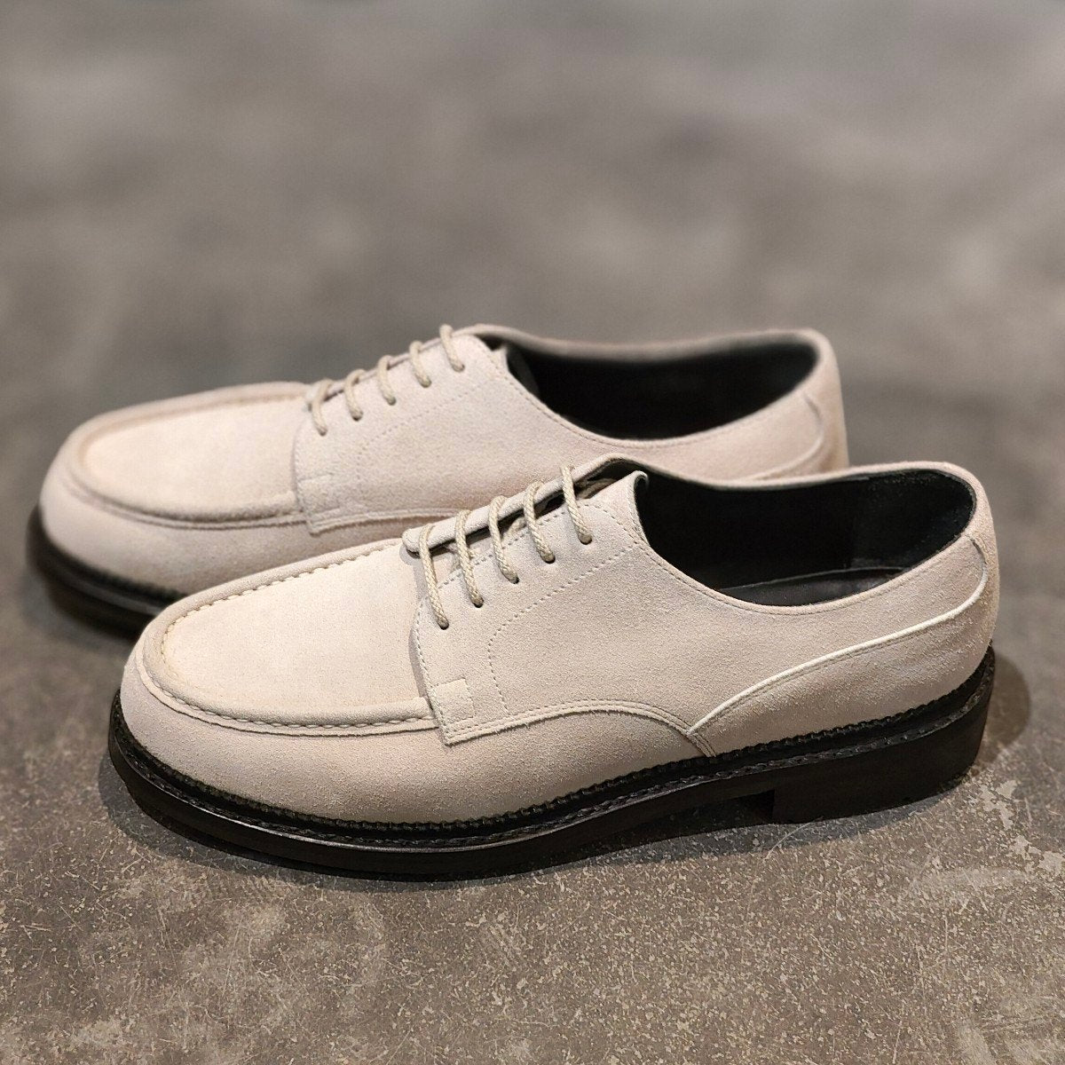 使用数回 【J.M.WESTON】ジェイエムウエストン ユージーンゴルフ Uチップ スエード アイボリー サイズ UK8.5 1Gラスト