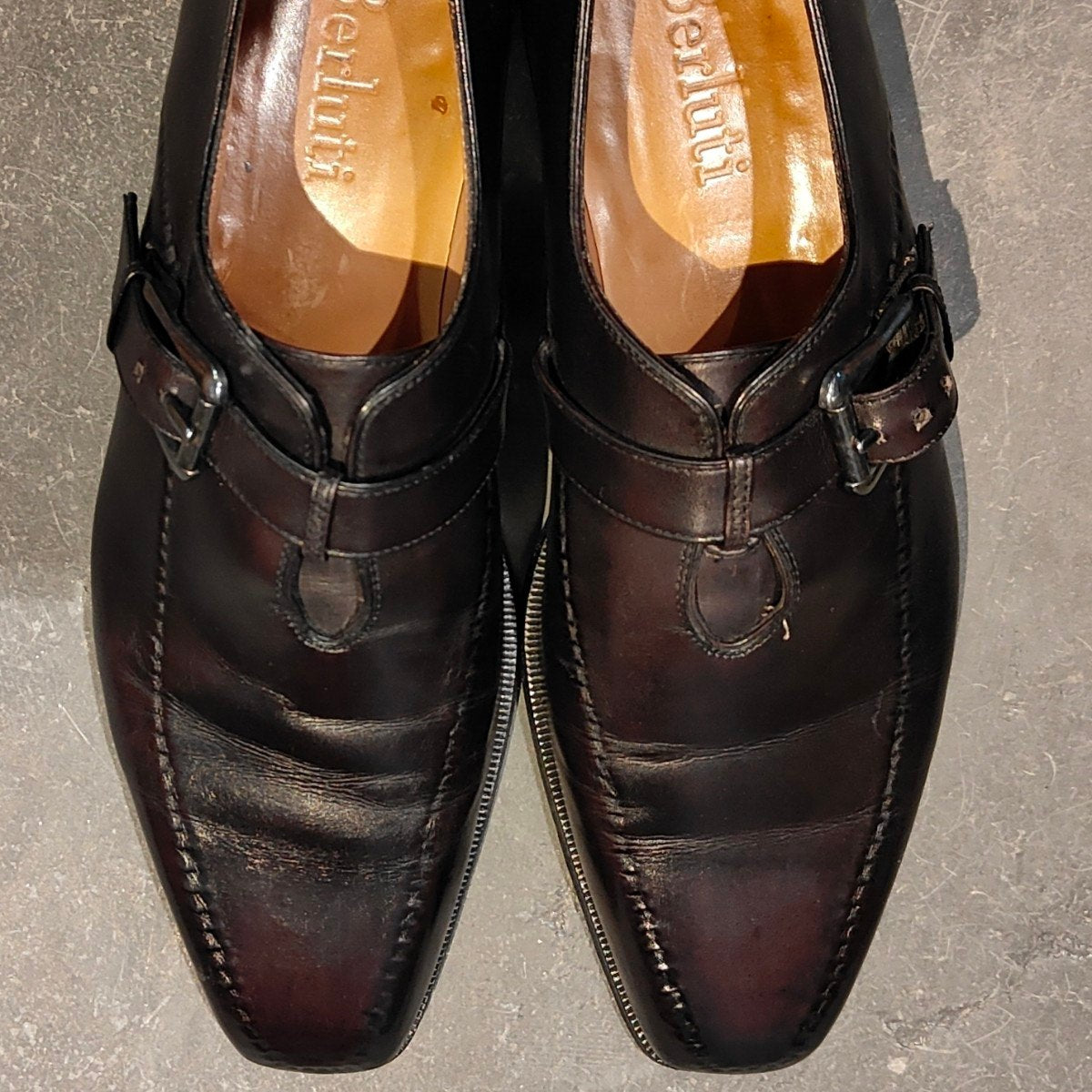 【Berluti】ベルルッティ  シングルモンク パティーヌ カーフ パープル サイズUK7