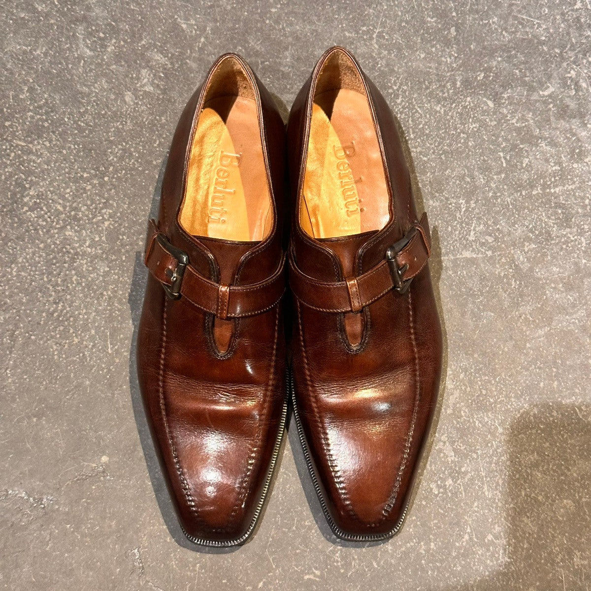 BERLUTI】ベルルッティ シングルモンク カーフ ブラウン サイズUK6.5