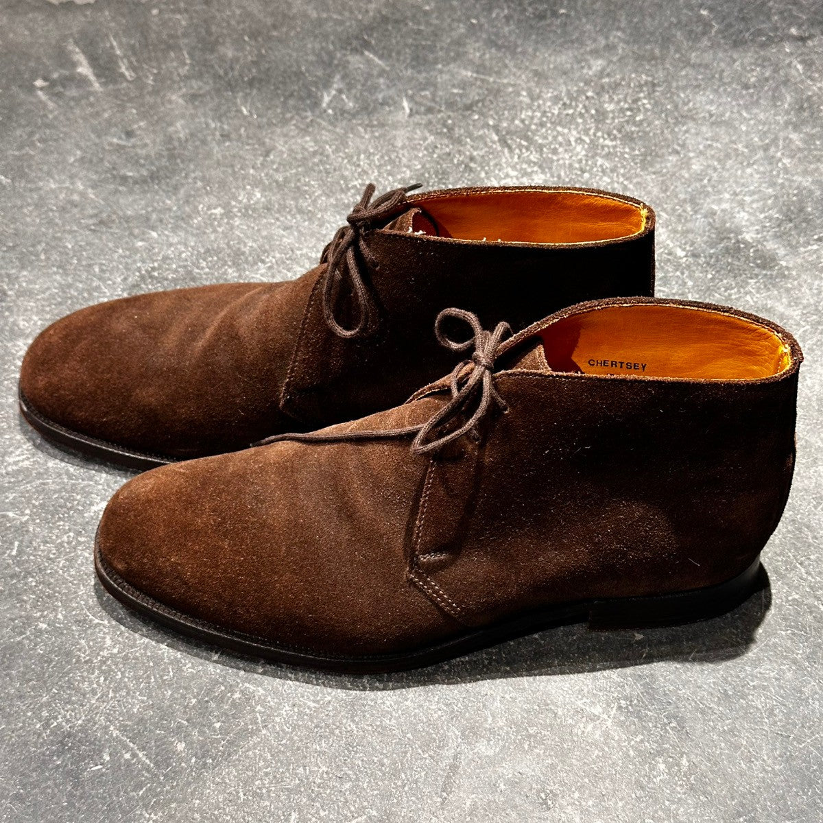 極美品【CROCKETT&JONES】クロケット＆ジョーンズ チャートシー チャッカブーツ スエード ブラウン サイズUK7.5E 224ラスト