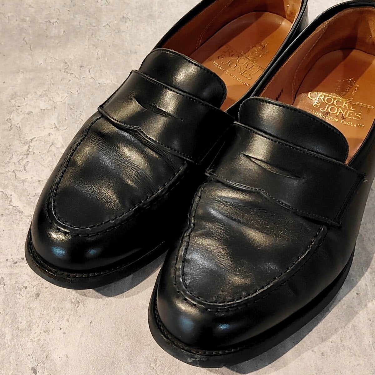 【Crockett&Jones】クロケット&ジョーンズ ボストン2 ローファー カーフ ブラック サイズUK7.5E 376ラスト 参考定価￥143,000-