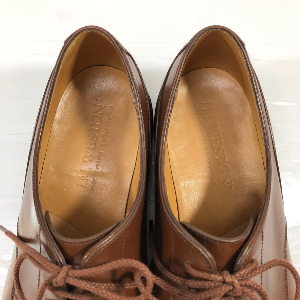【J.M.WESTON】ジェイエムウエストン 641 レザー ゴルフシューズ Uチップ メンズ ブラウン サイズ5D