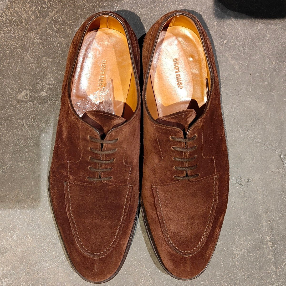 希少 使用数回【JOHN LOBB】ジョンロブ ハーリン Uチップ スエード ブラウン サイズUK7E 8695ラスト
