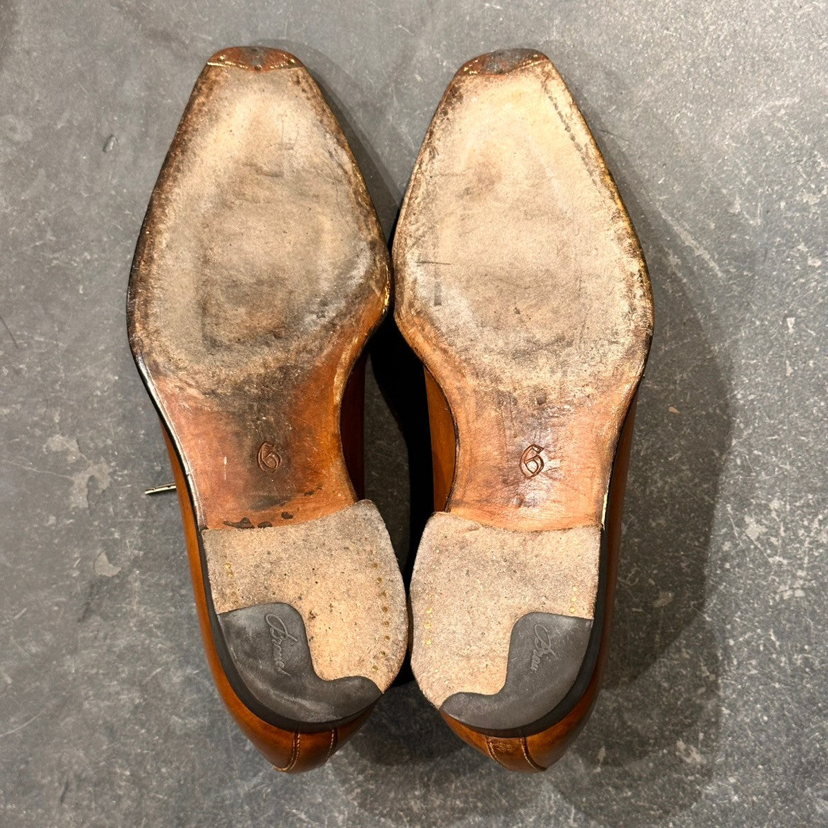 【Stefano Branchini】ステファノブランキーニ 4707 ホールカット プレーントゥ カーフ ブラウン サイズUK6