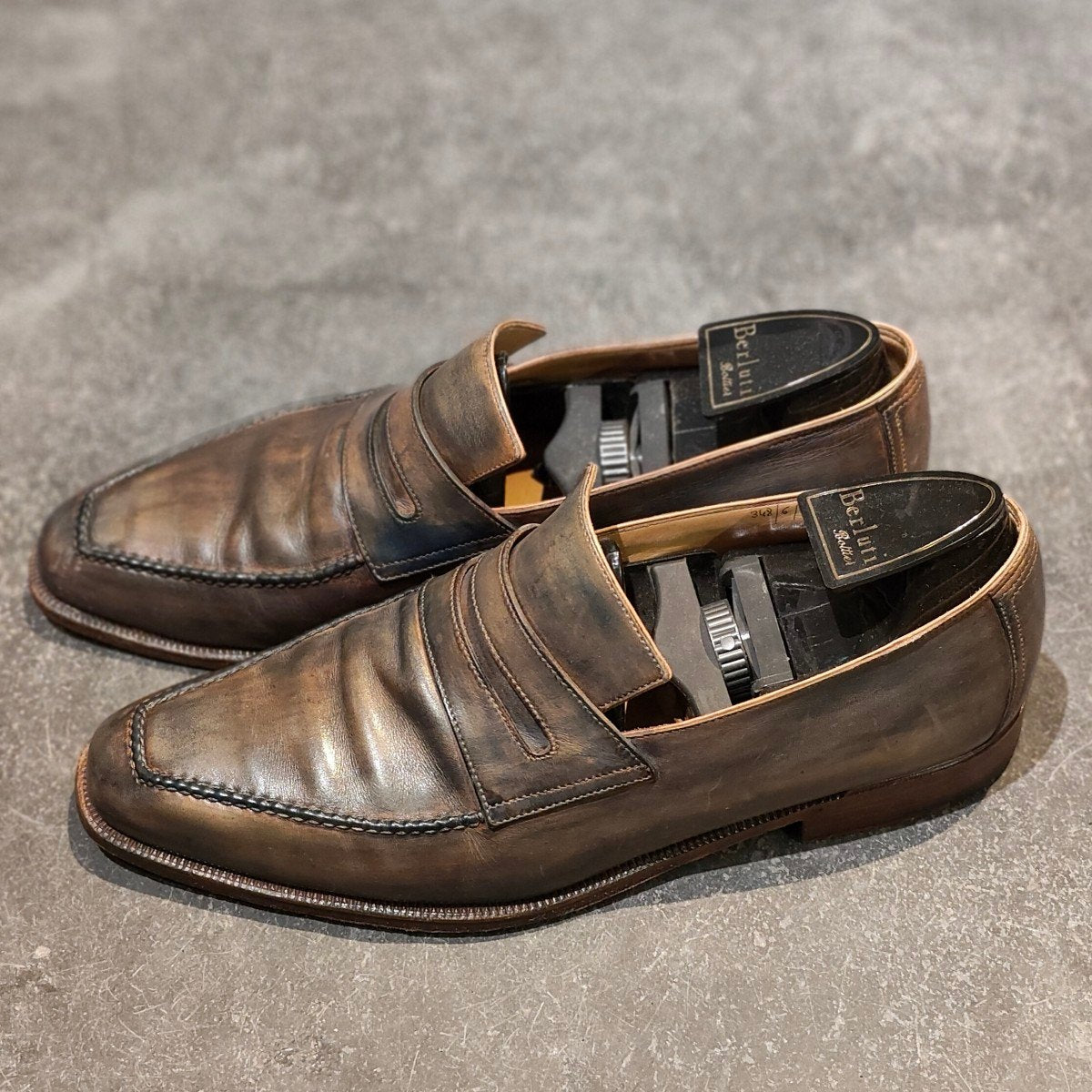 BERLUTI】ベルルッティ 348 アンディ カーフ パティーヌ ネイビー