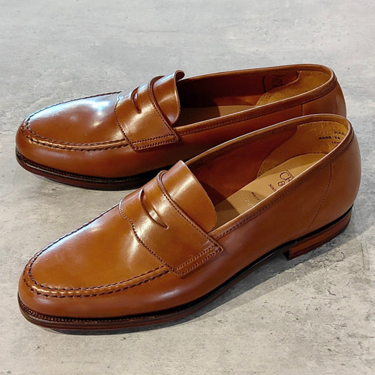 希少 未使用【Crockett&Jones】クロケット&ジョーンズ ユナイテッドアローズ別注 ハーバード コインローファー アンラインド コードバン ウイスキー サイズUK8E 314ラスト